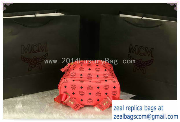 High Quality Replica MCM Stark Backpack Large in Calf Leather 8004 Light Pink - Click Image to Close